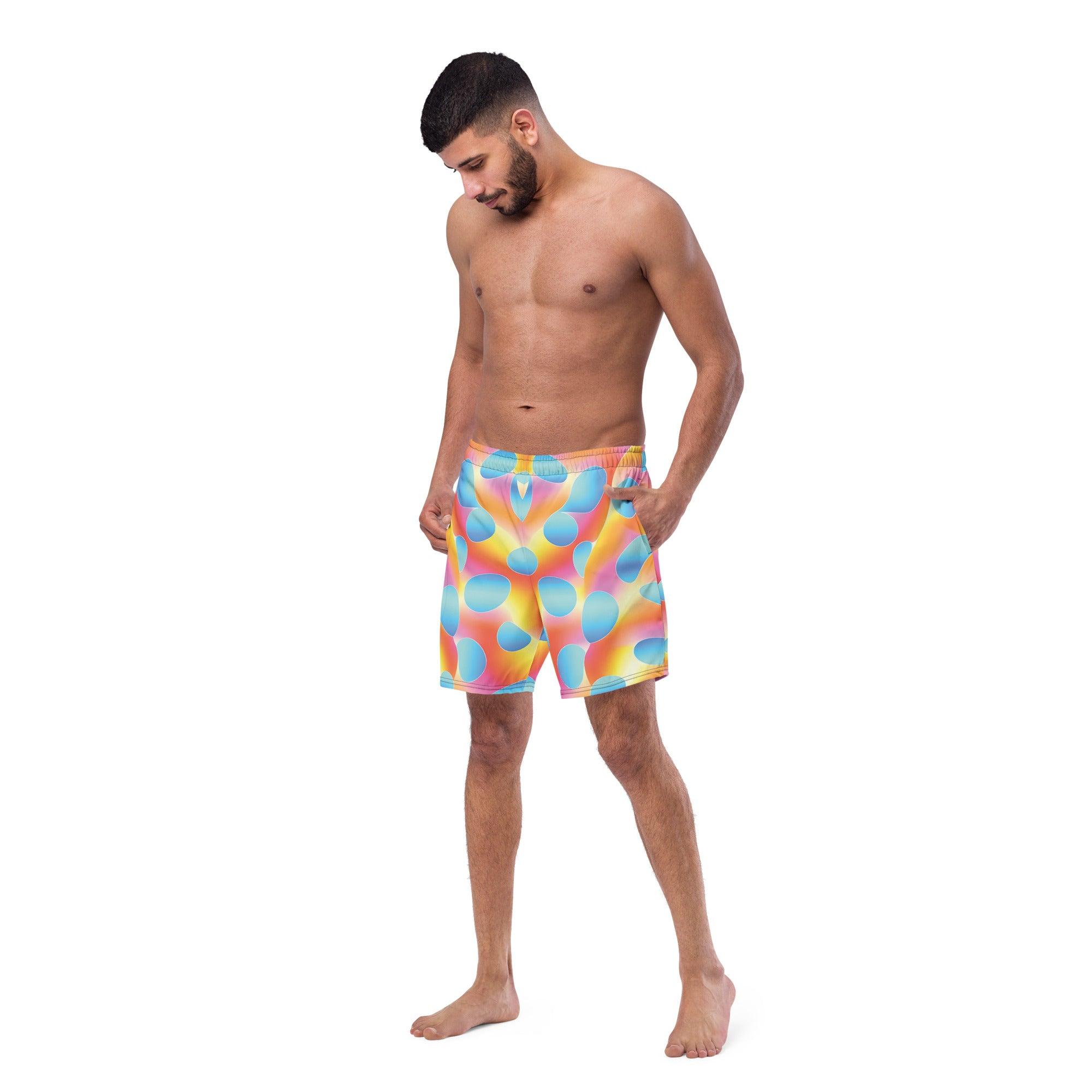 Vibrant Abstract Rave Swim Shorts for EDM Festivals