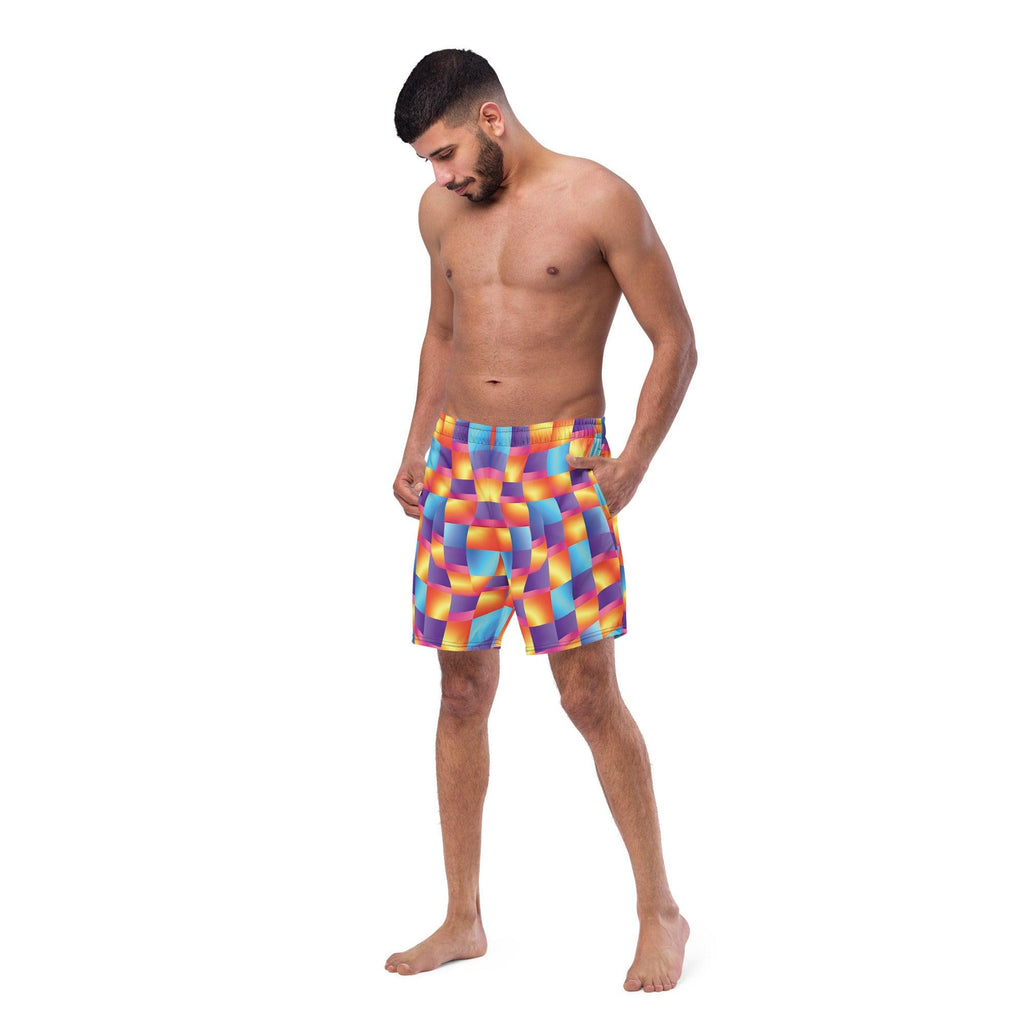 Vibrant Abstract Swim Shorts for Raves & Festivals