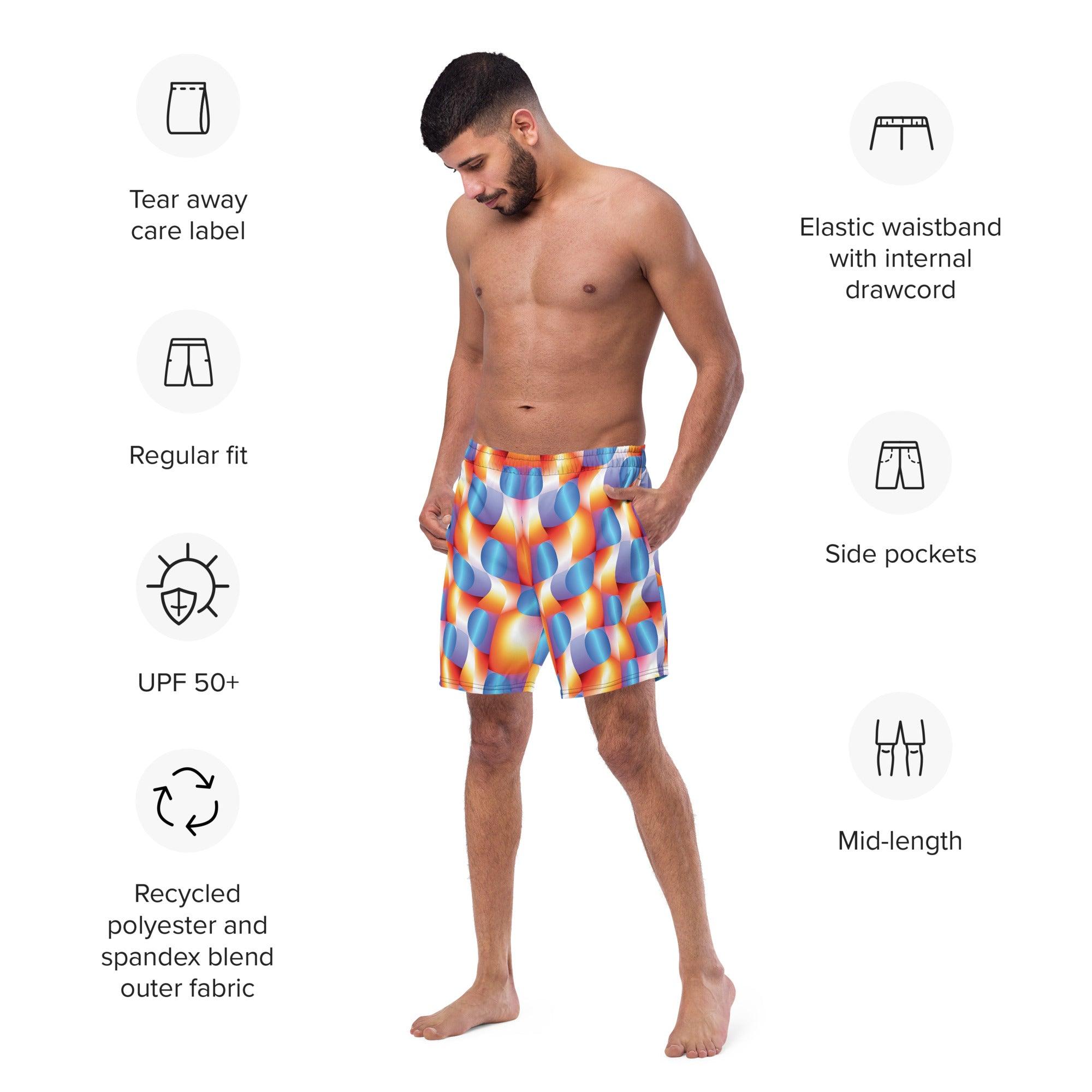 Eco-Friendly Abstract Swim Shorts for Festivals