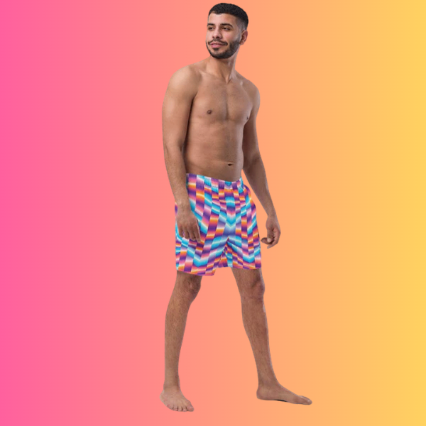 Abstract Rave Swim Shorts - Custom EDM Festival Wear