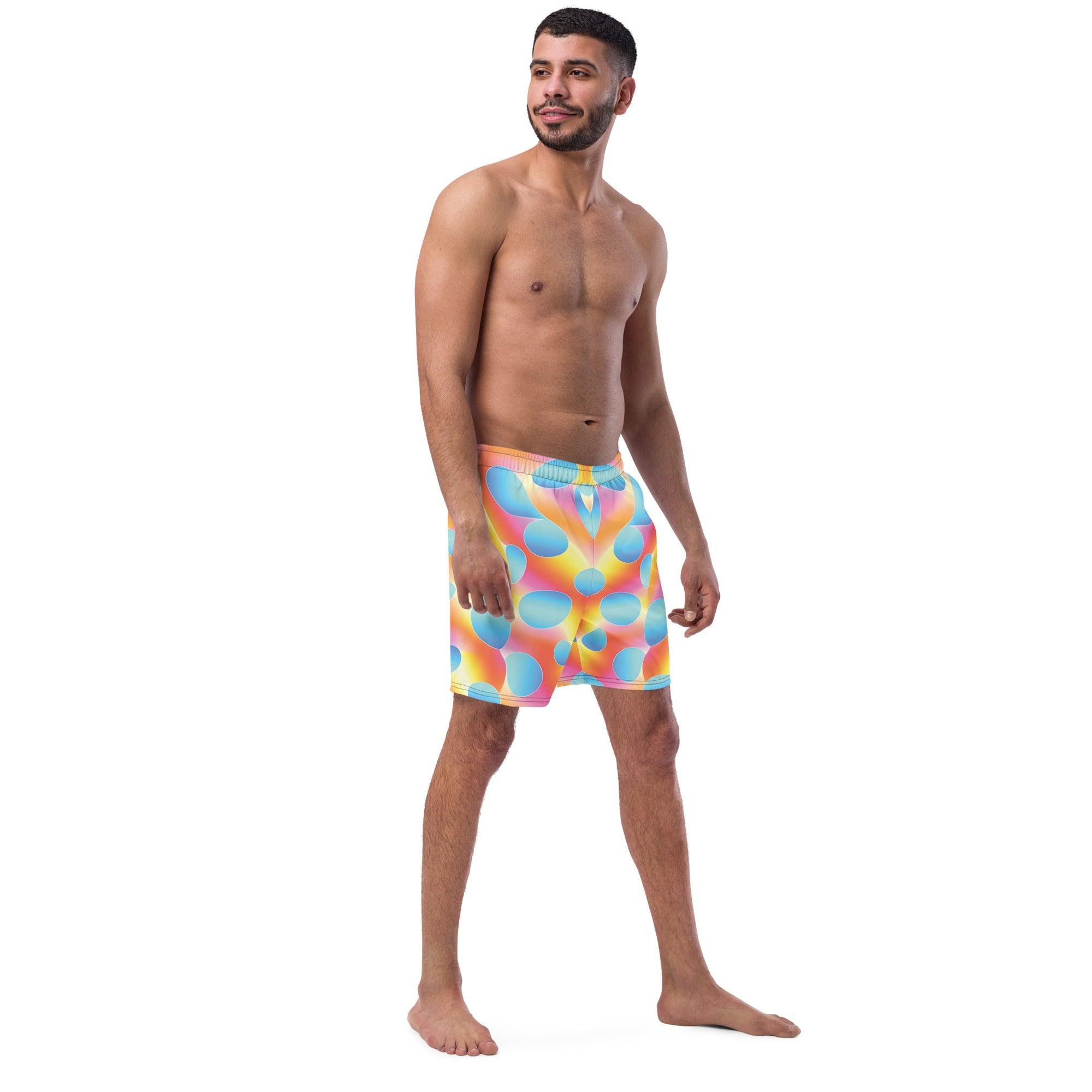 Vibrant Abstract Rave Swim Shorts for EDM Festivals