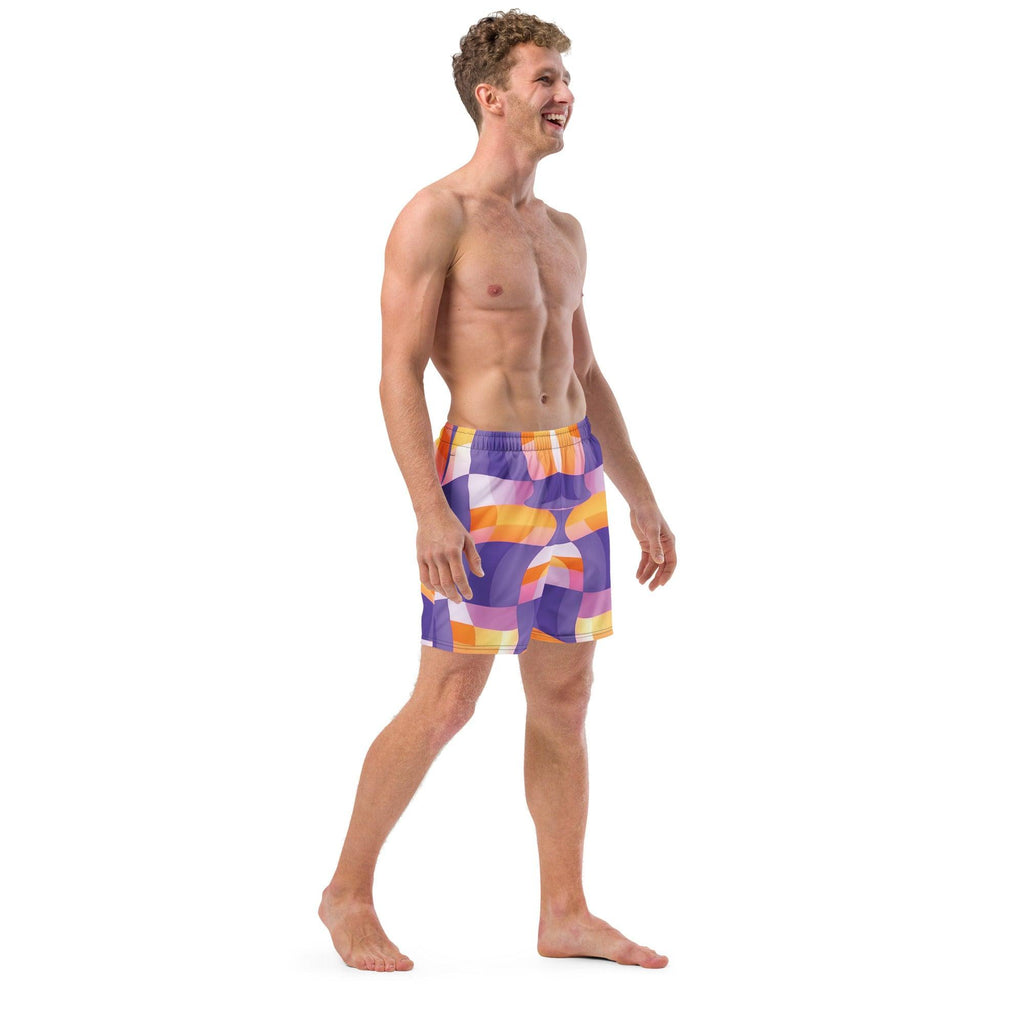 Vibrant Abstract Swim Shorts for Raves & Festivals