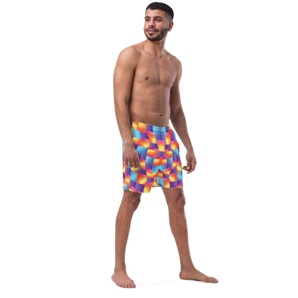 Vibrant Abstract Swim Shorts for Raves & Festivals