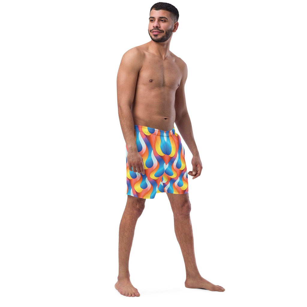 Playful Abstract Swim Shorts for Festivals & Raves
