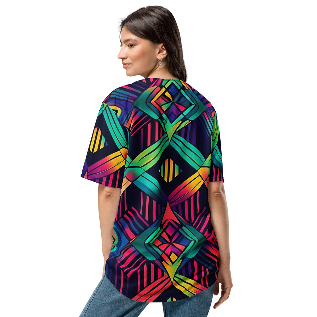 Neon Geometrical baseball jersey