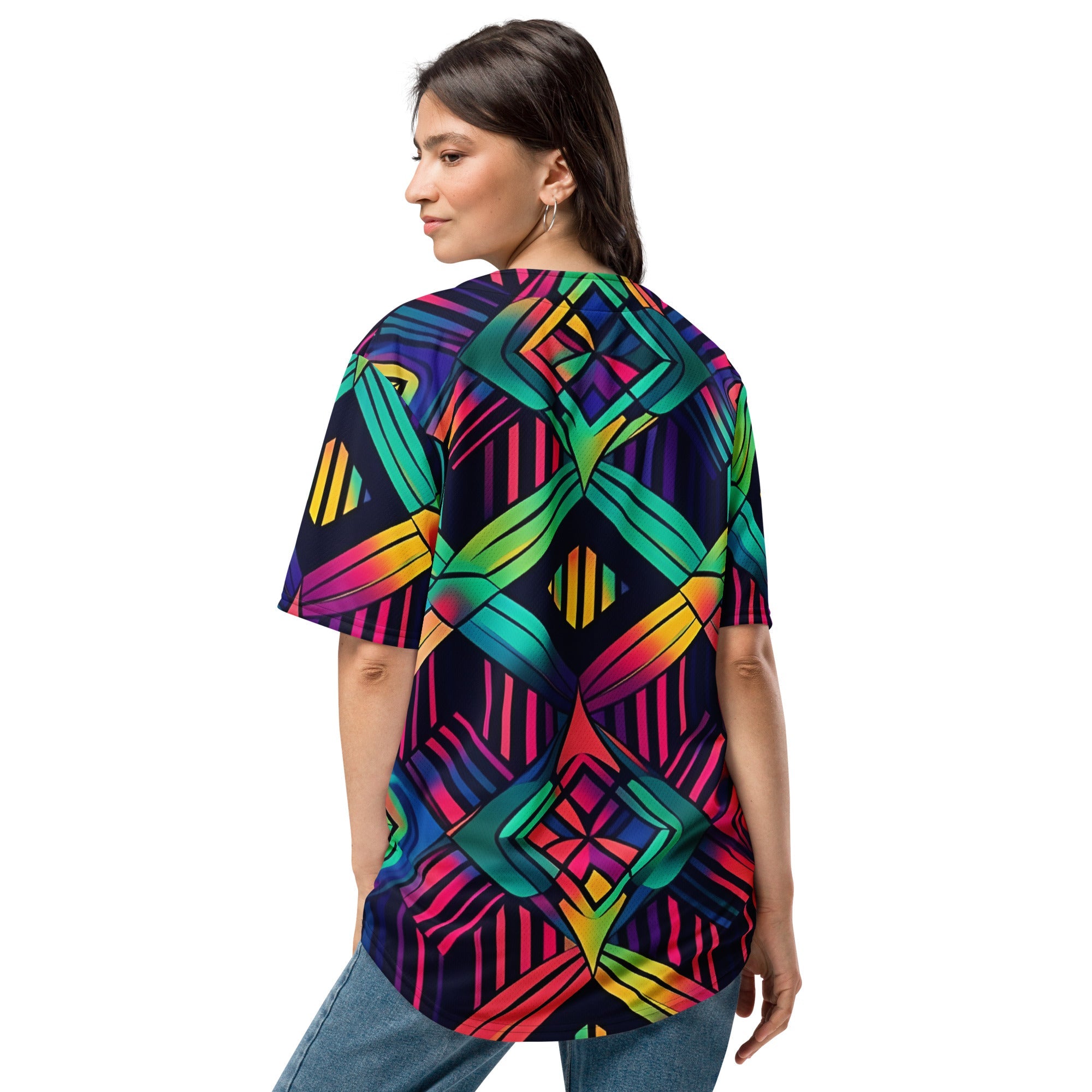Neon Geometrical baseball jersey