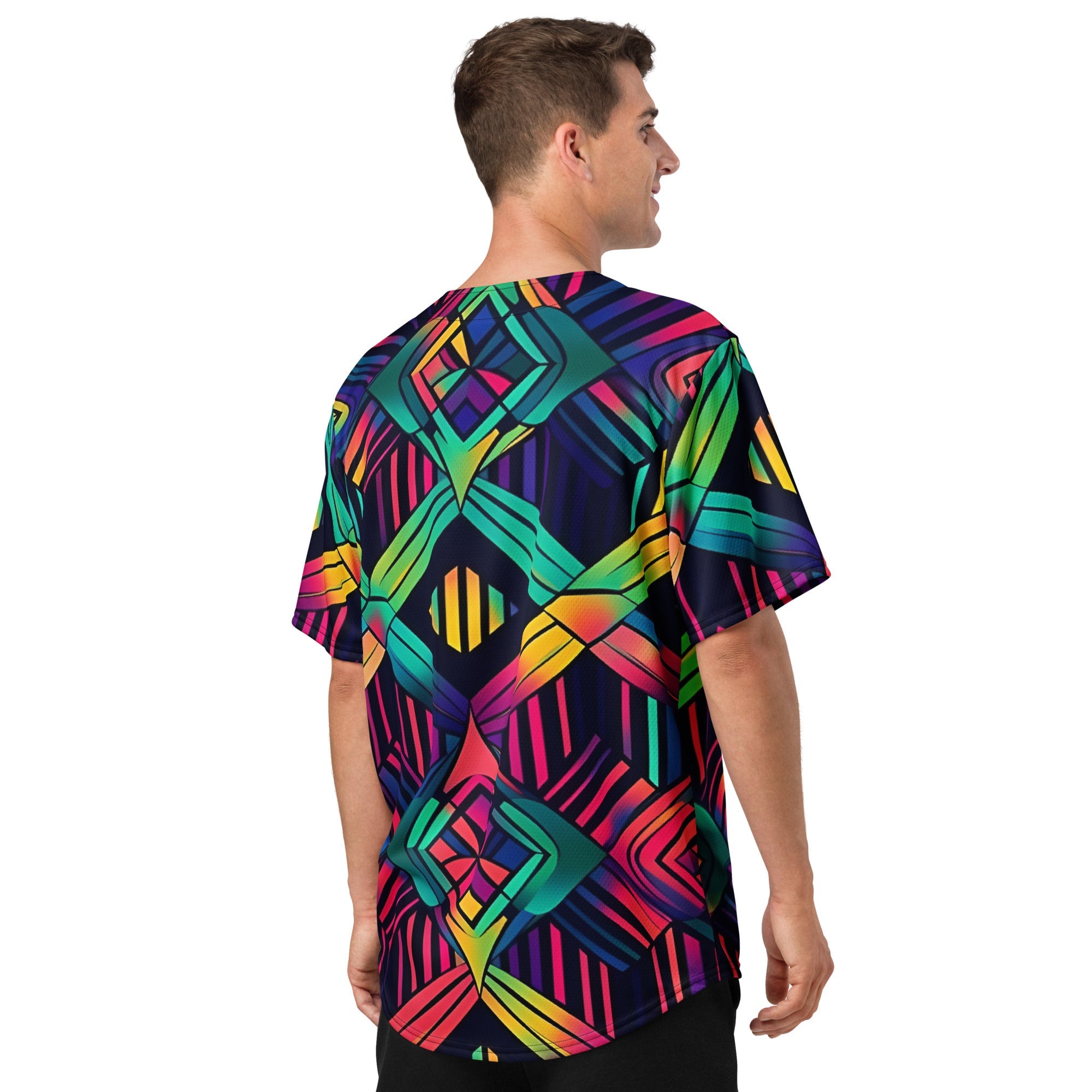 Neon Geometrical baseball jersey