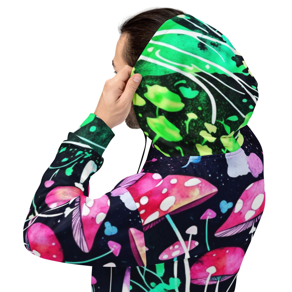 Neon Mushroom World Hoodie