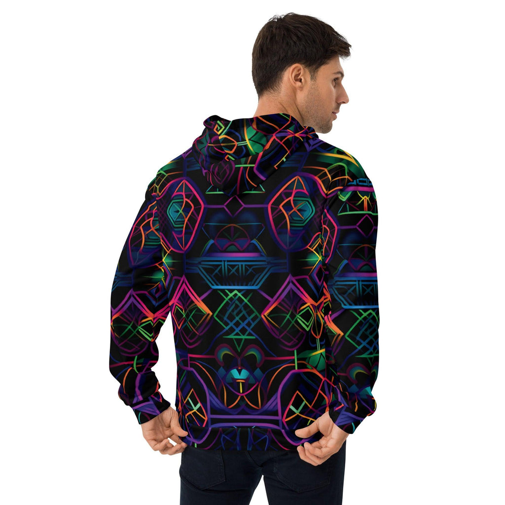 Neon Geometric Unisex Hoodie for Festivals
