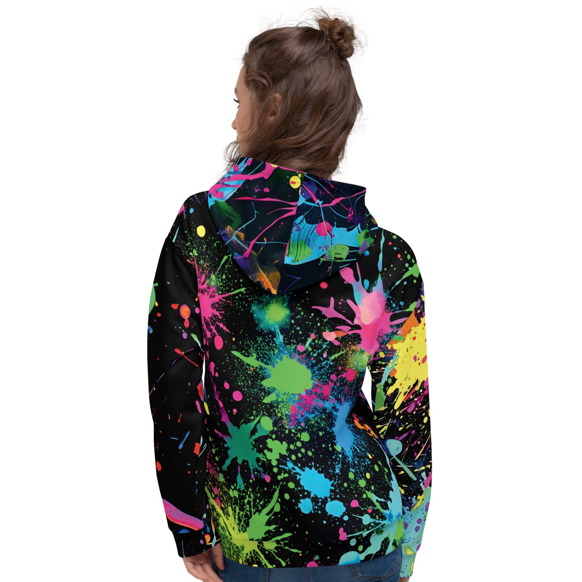 Vibrant Triangle Paint Splash Unisex Hoodie