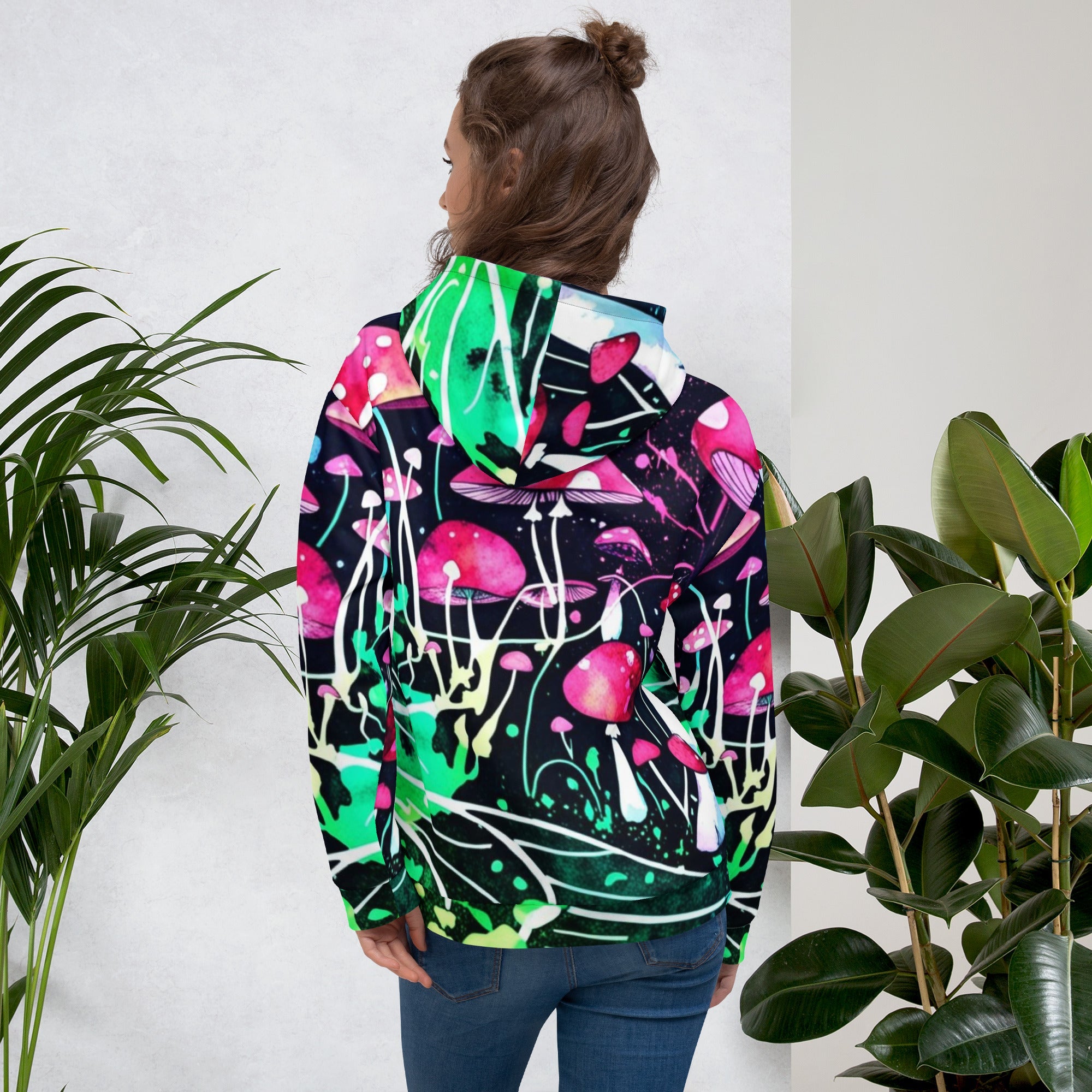 Neon Mushroom World Hoodie