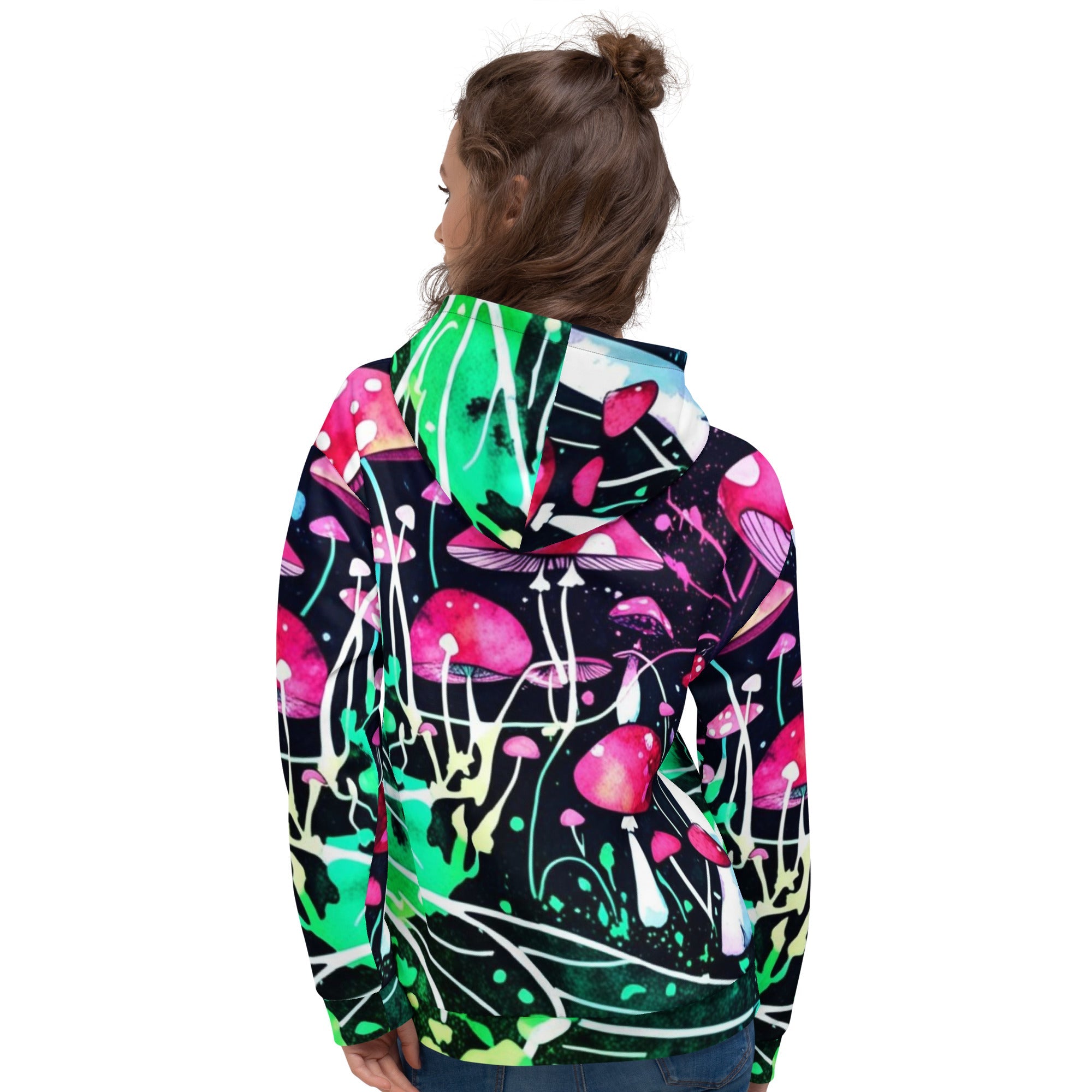 Neon Mushroom World Hoodie