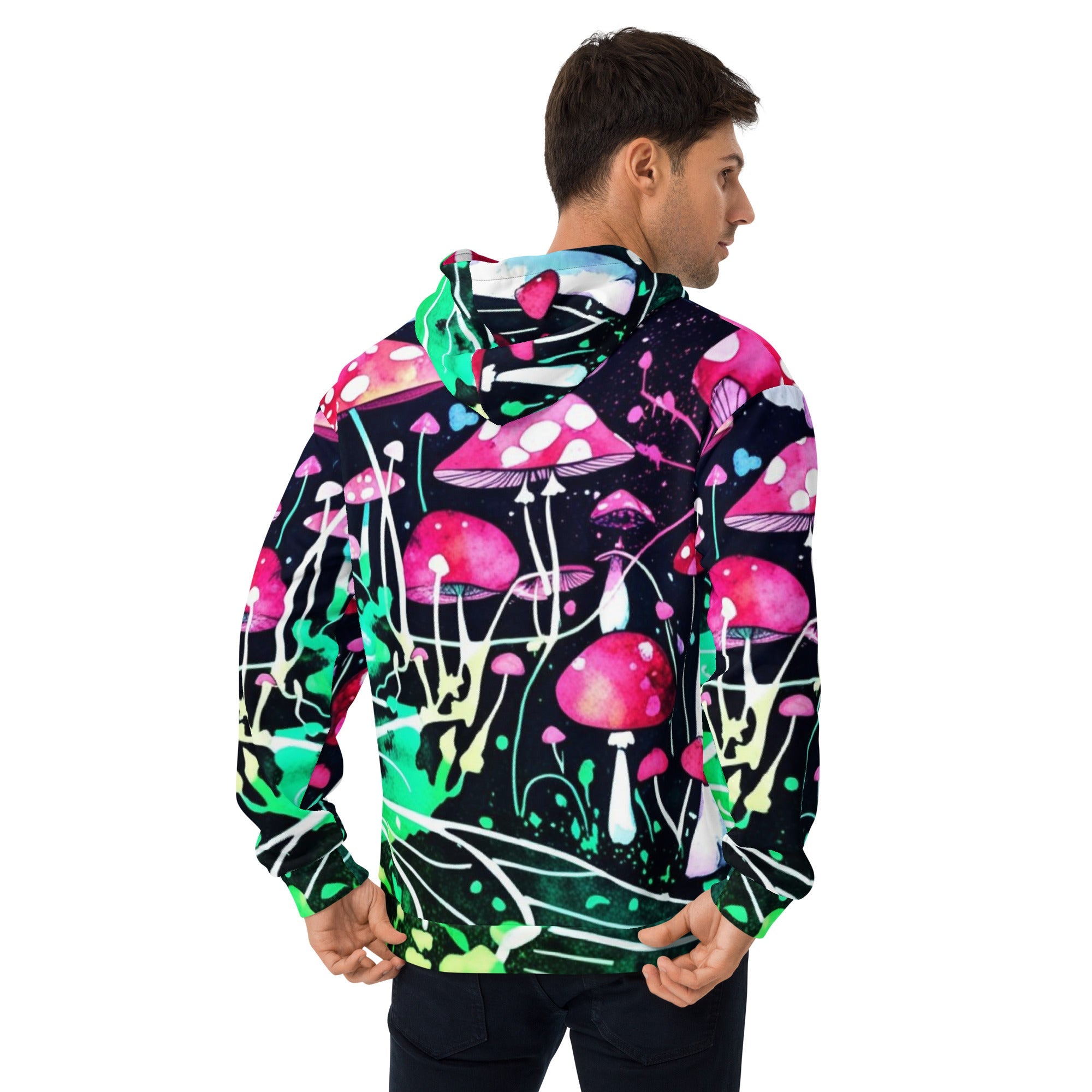 Neon Mushroom World Hoodie