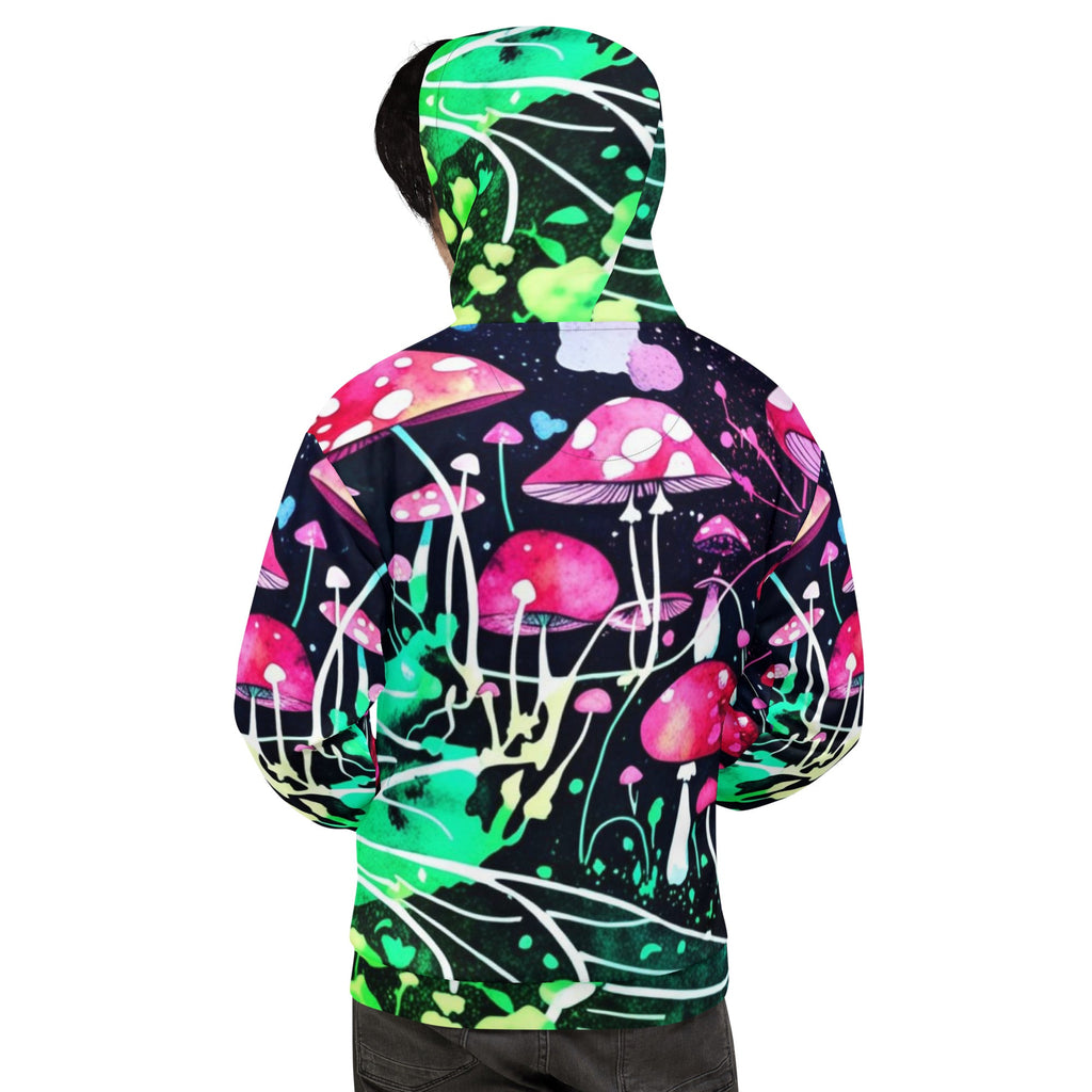 Neon Mushroom World Hoodie