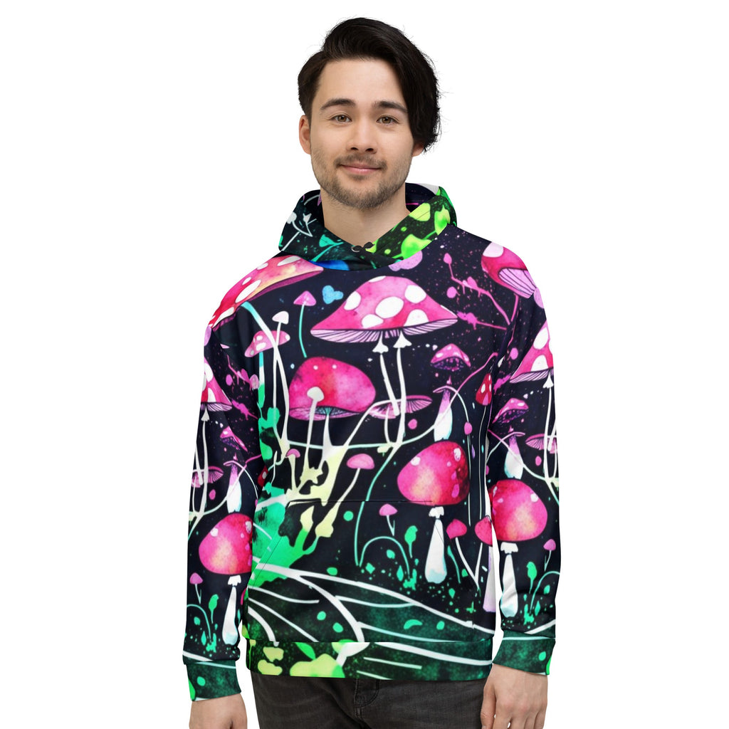 Neon Mushroom World Hoodie