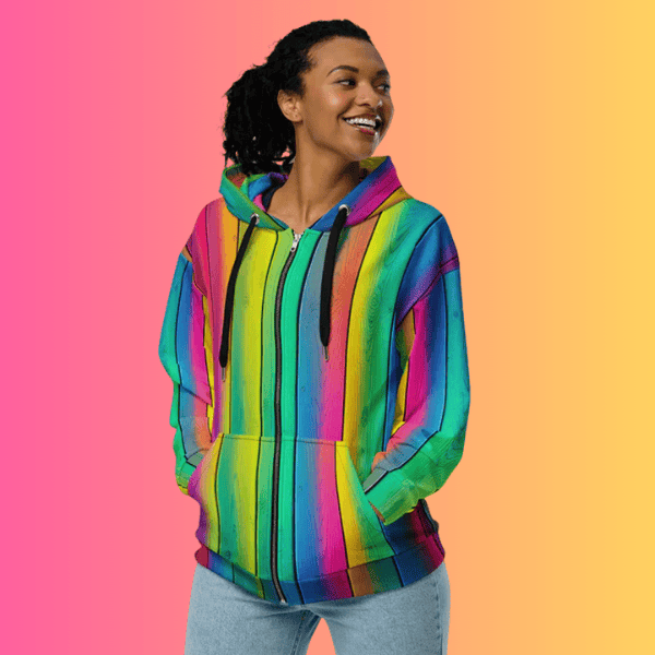 Eco-Friendly Unisex Zip Hoodie with Moon Patch