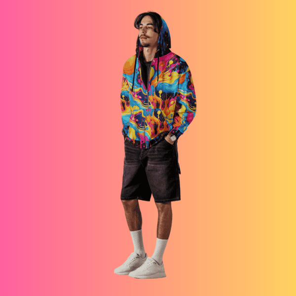 Playful Unisex Zip Hoodie - Eco-Friendly Comfort