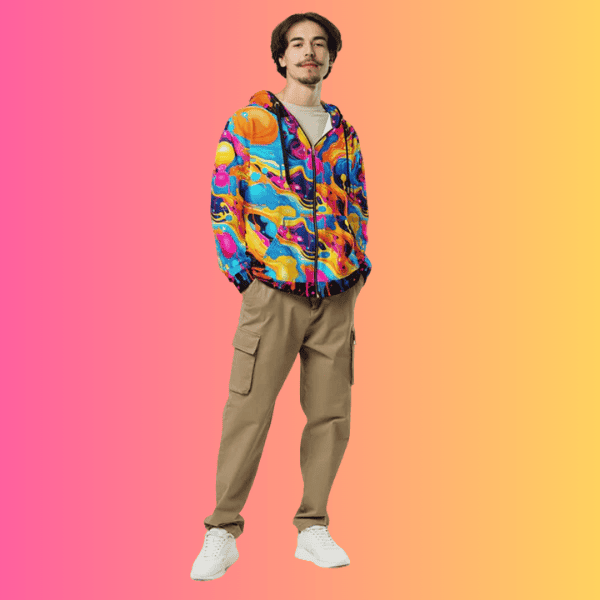 Playful Unisex Zip Hoodie - Eco-Friendly Comfort