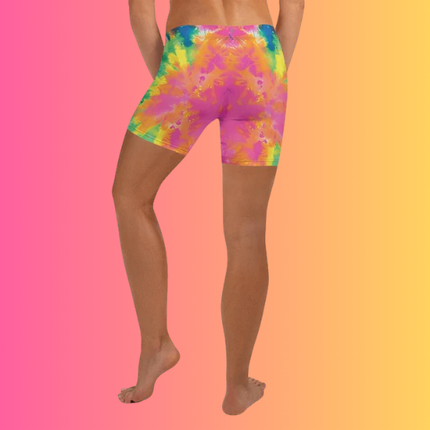 Funky Tie-Dye Festival Shorts - Custom Rave Wear
