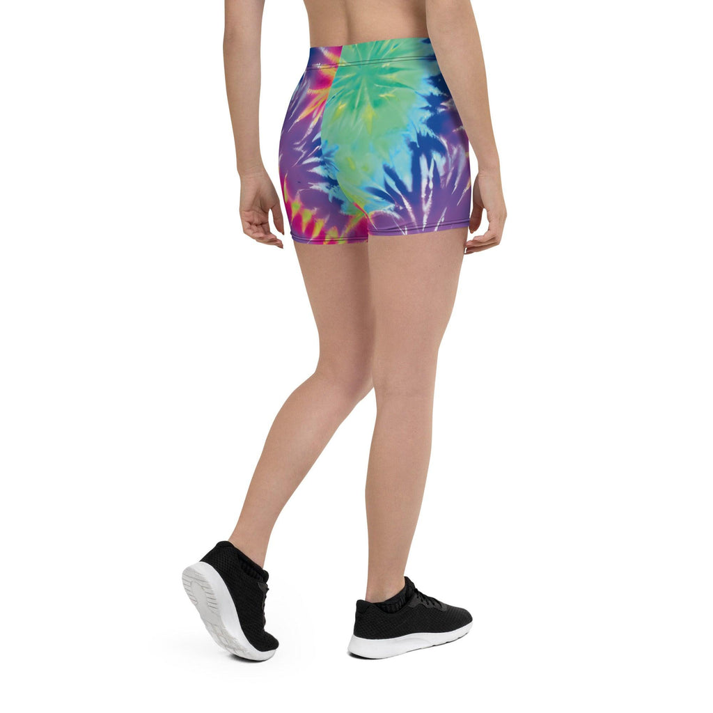 Vibrant Neon Tie-Dye Dance Shorts for Festivals