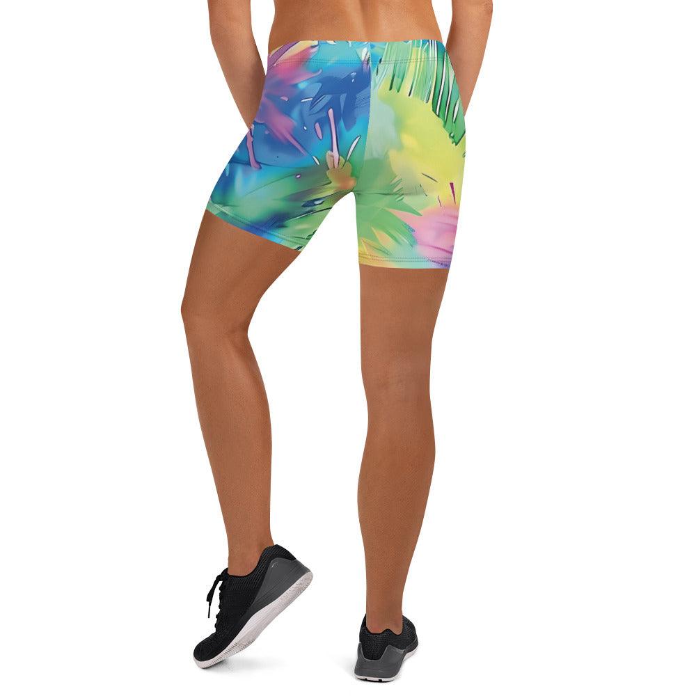 Neon Tie-Dye Festival Shorts for EDM Lovers