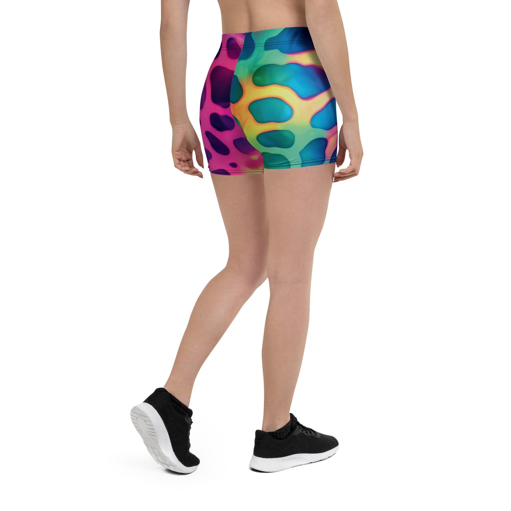 Neon Leopard Festival Shorts - Wild & Funky Rave Wear