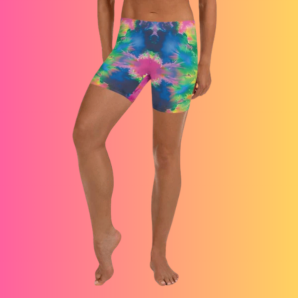 Funky Tie-Dye Festival Shorts - Custom Rave Wear