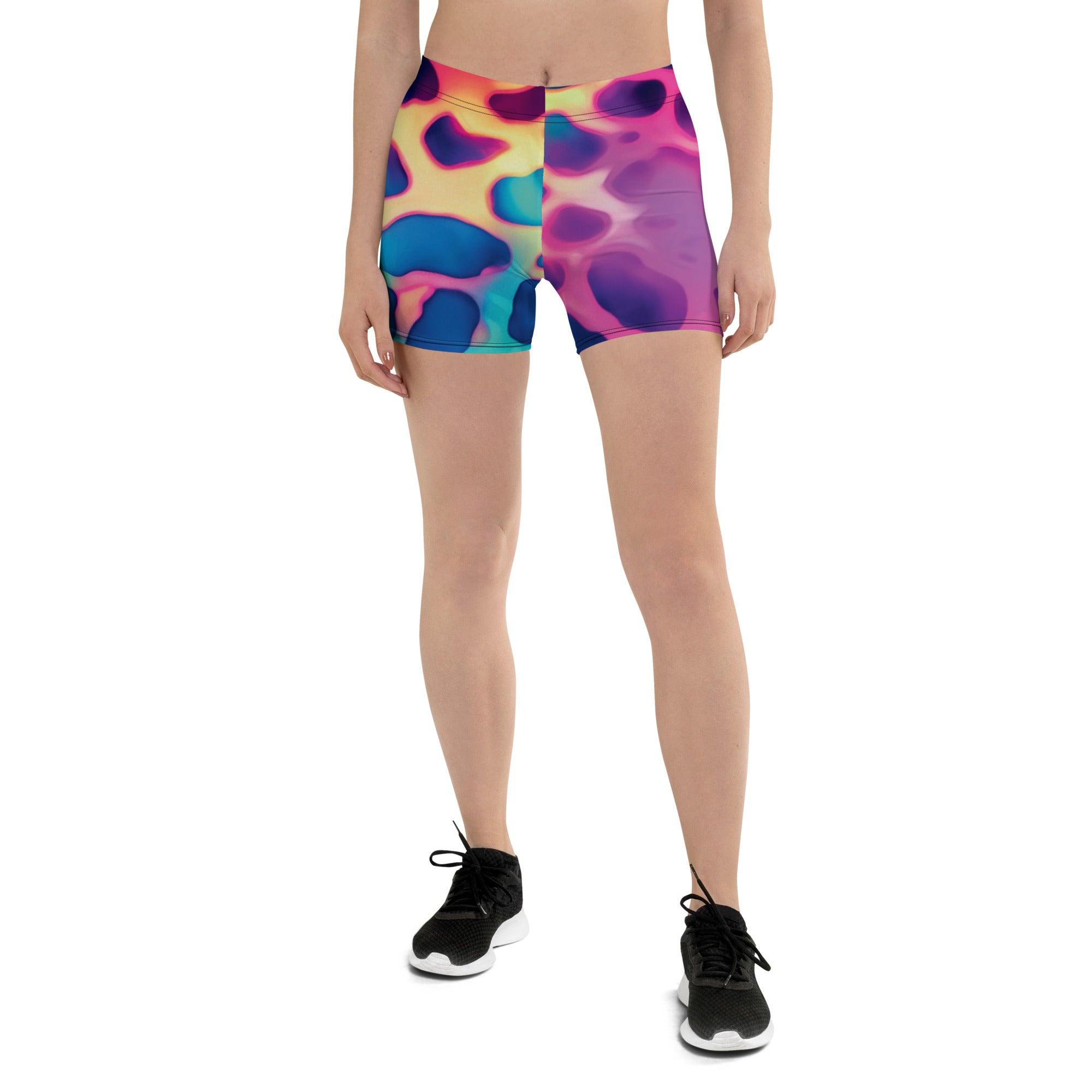 Neon Leopard Festival Shorts - Wild & Funky Rave Wear