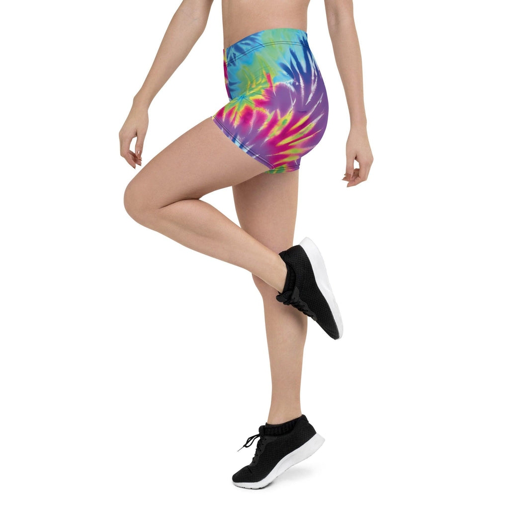 Vibrant Neon Tie-Dye Dance Shorts for Festivals