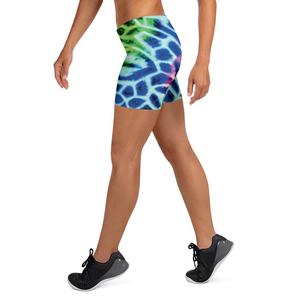 Vibrant Neon Leopard Rave Shorts