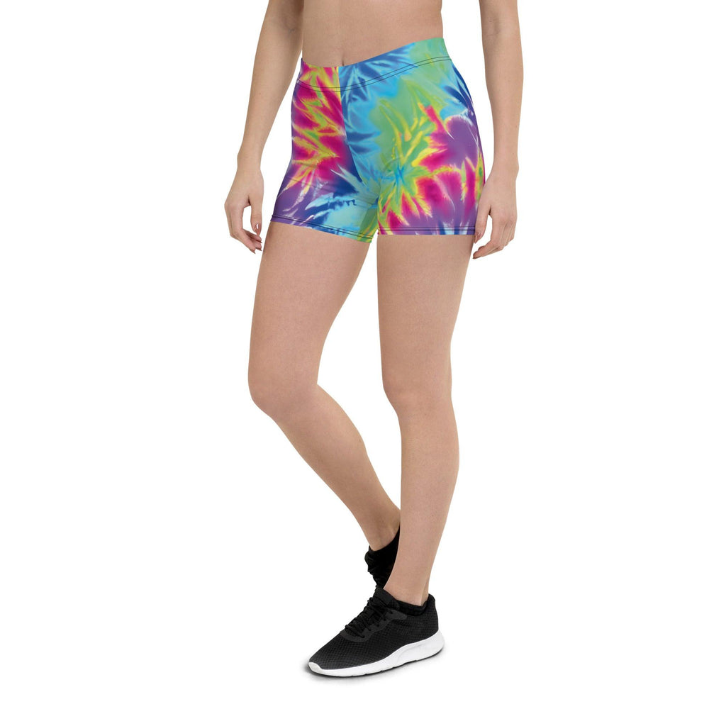 Vibrant Neon Tie-Dye Dance Shorts for Festivals
