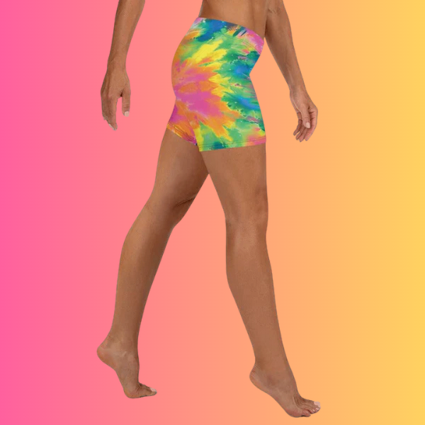 Funky Tie-Dye Festival Shorts - Custom Rave Wear