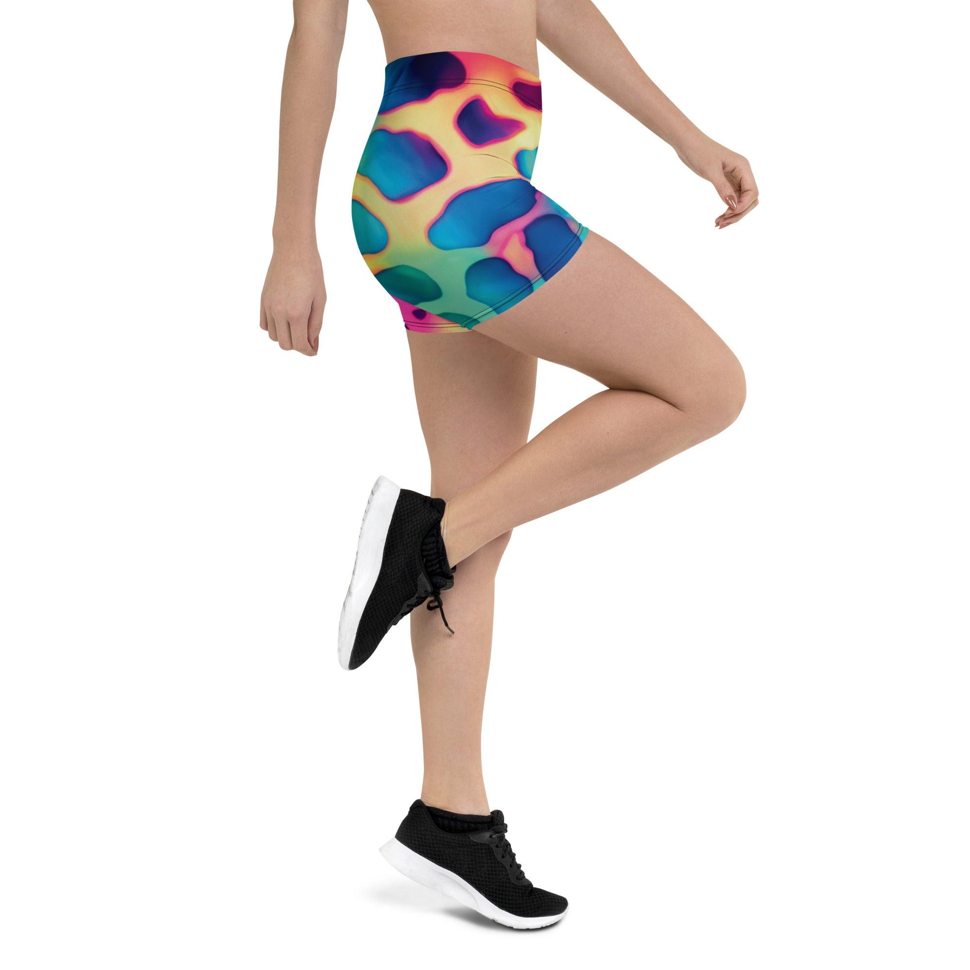 Neon Leopard Festival Shorts - Wild & Funky Rave Wear
