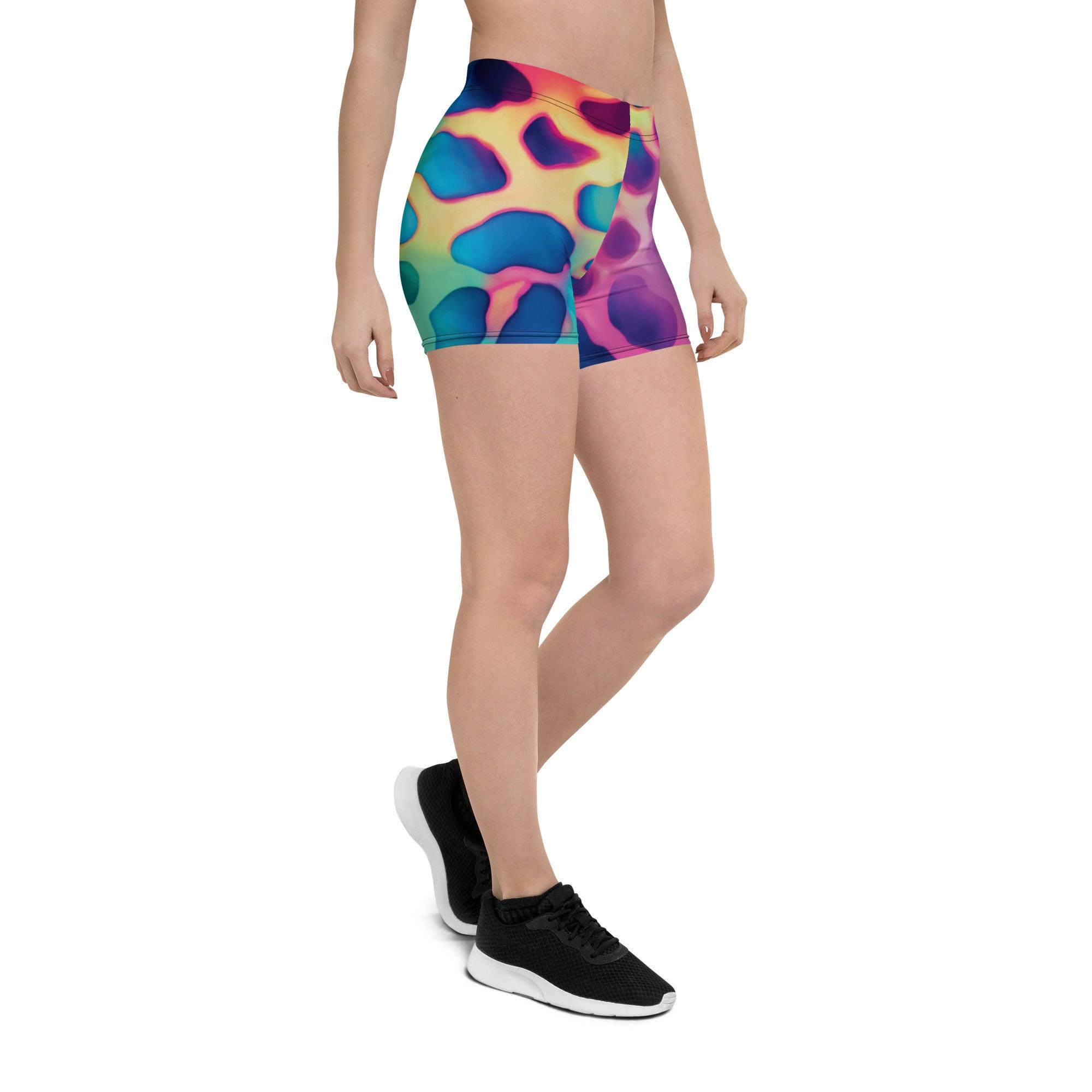 Neon Leopard Festival Shorts - Wild & Funky Rave Wear