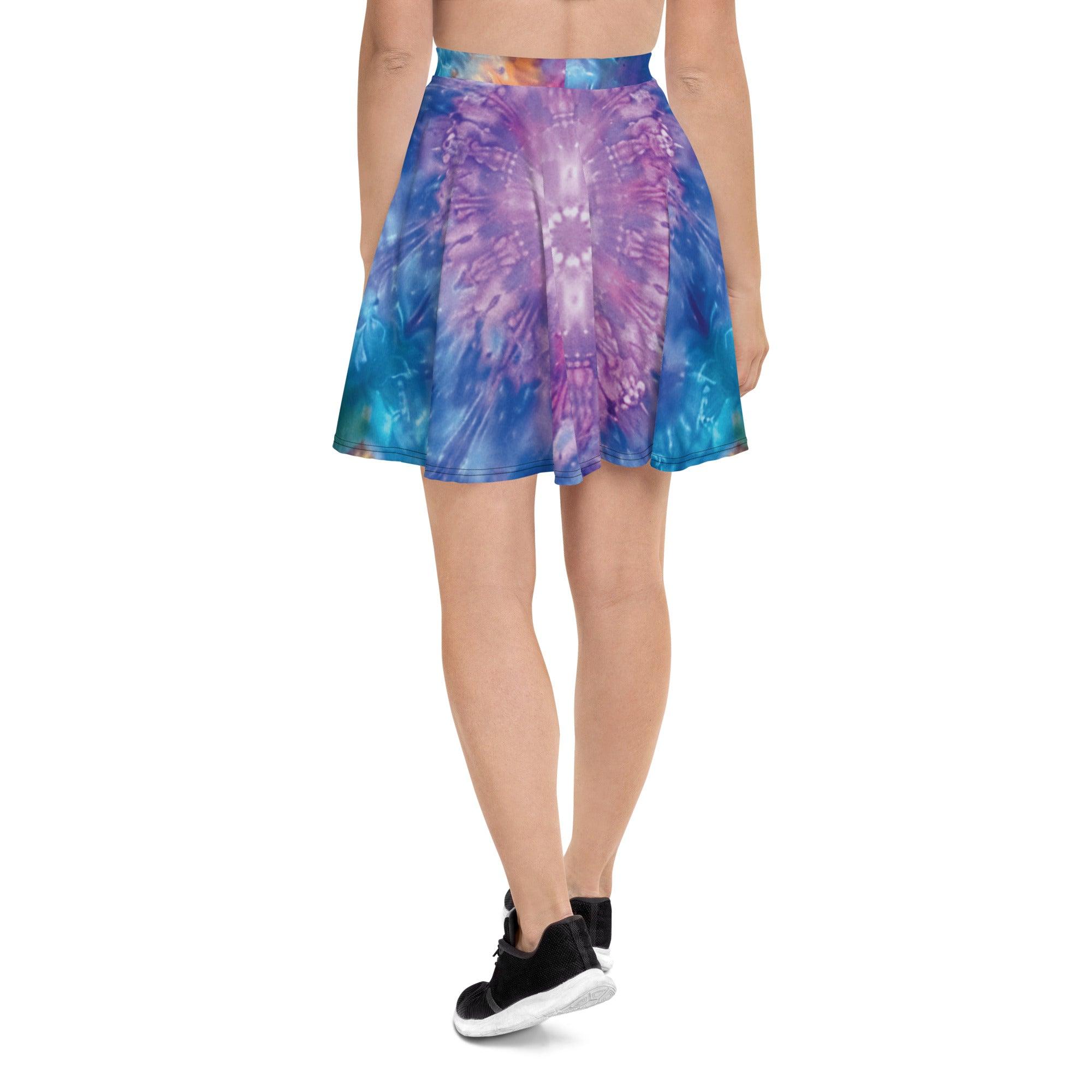 Vibrant Tie-Dye Skater Skirt for Festivals and Raves