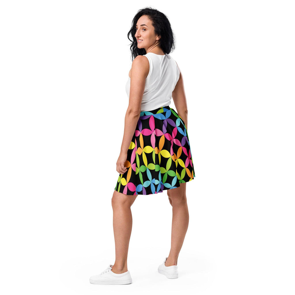 Vibrant Rainbow Skater Skirt for Festivals & Raves