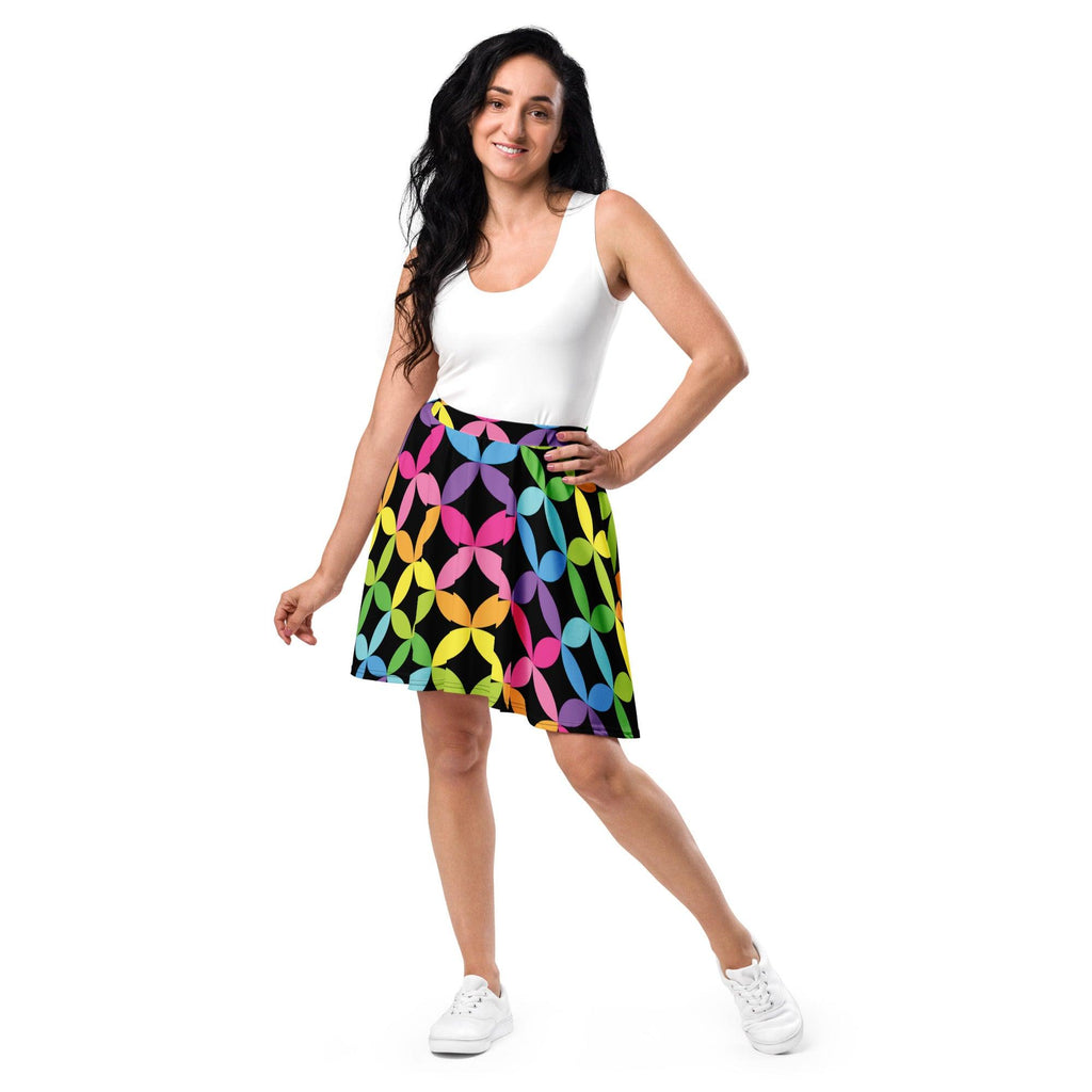 Vibrant Rainbow Skater Skirt for Festivals & Raves