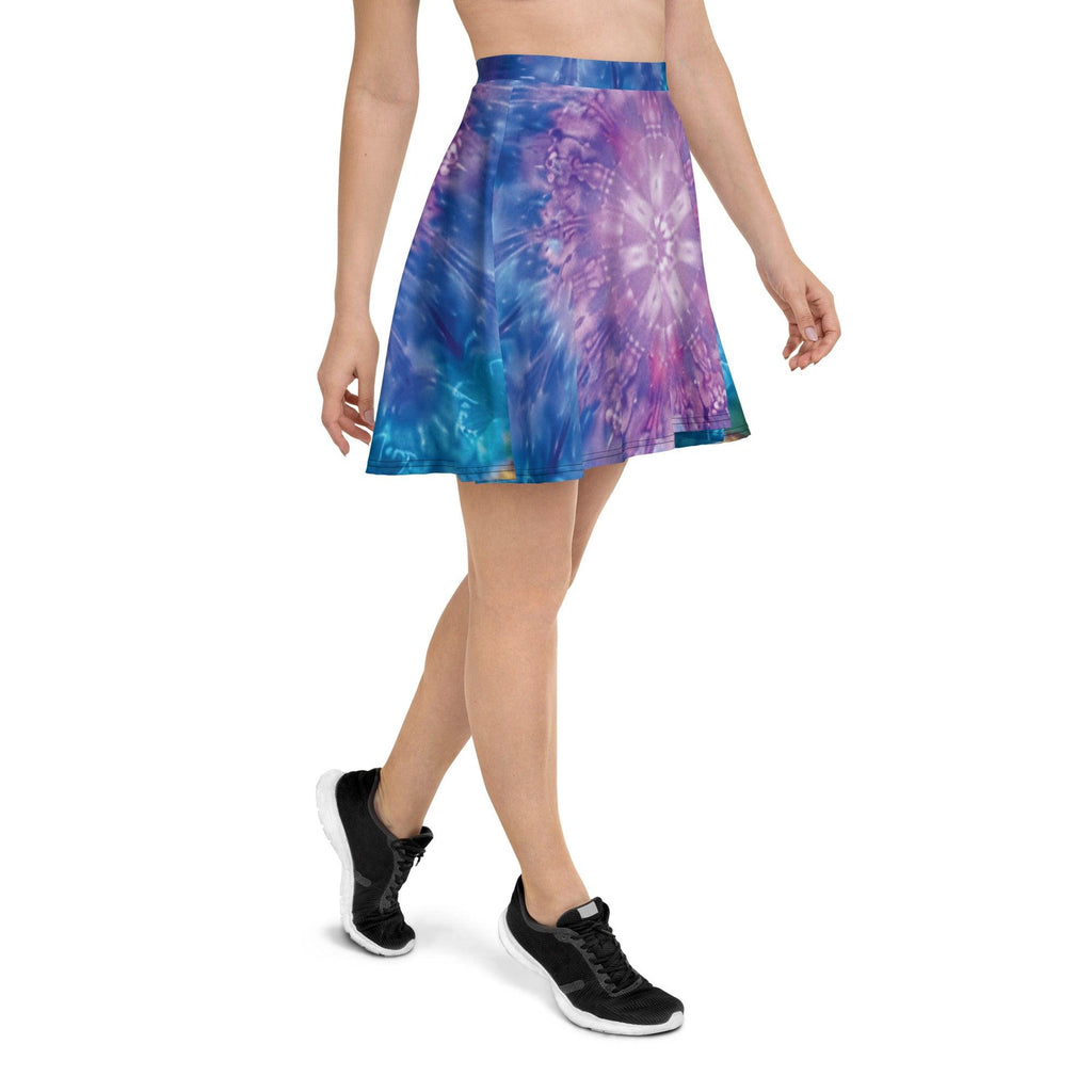 Vibrant Tie-Dye Skater Skirt for Festivals and Raves