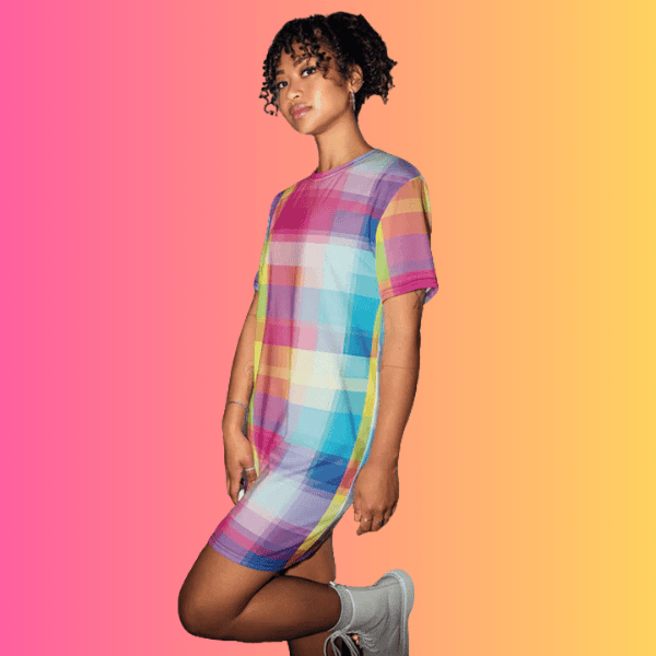 Psychedelic Rave Streetwear T-Shirt Dress