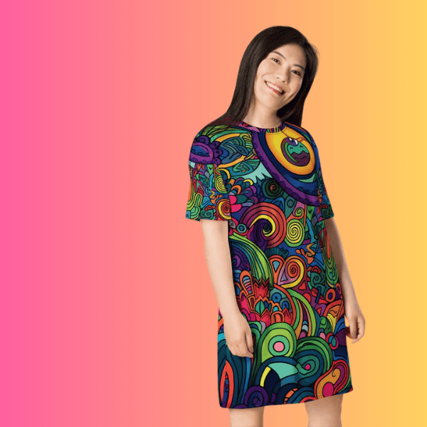 Playful Music Festival T-Shirt Dress