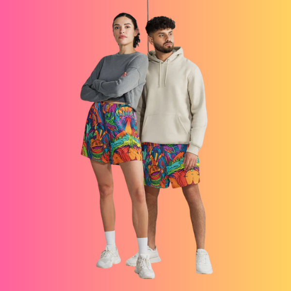 Vibrant All-Over Print Unisex Athletic Long Shorts