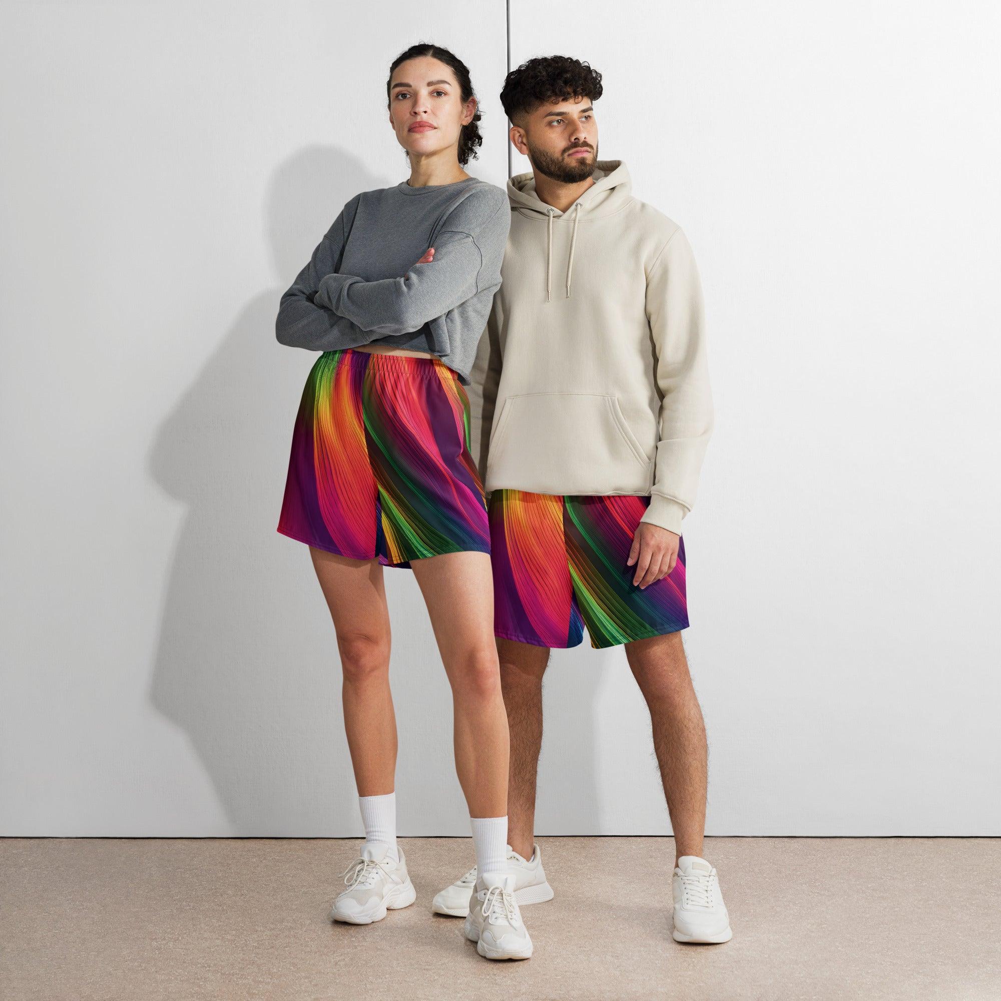 Vibrant Unisex All-Over Print Athletic Long Shorts