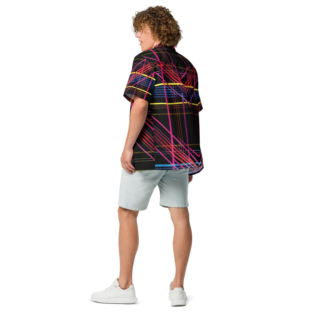 Vibrant Plaid Button Shirt for Rave & Festival Fun