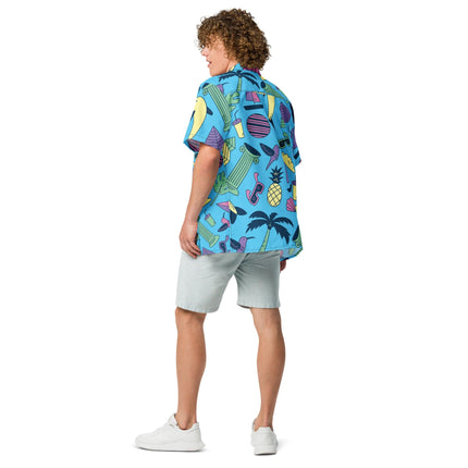 Vibrant Retro Button Shirt for Raves & Festivals