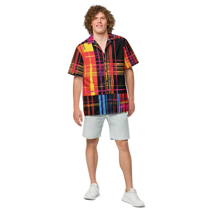 Funky Plaid Button Shirt for Raves & Festivals