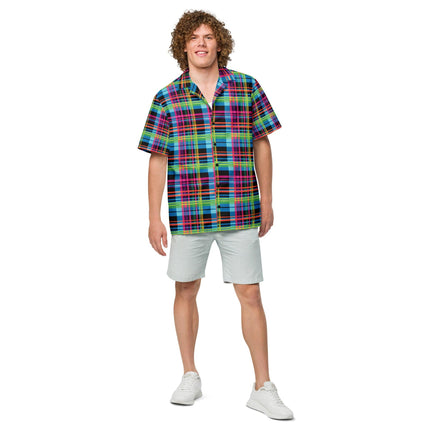 Playful Plaid Button Shirt for Festivals