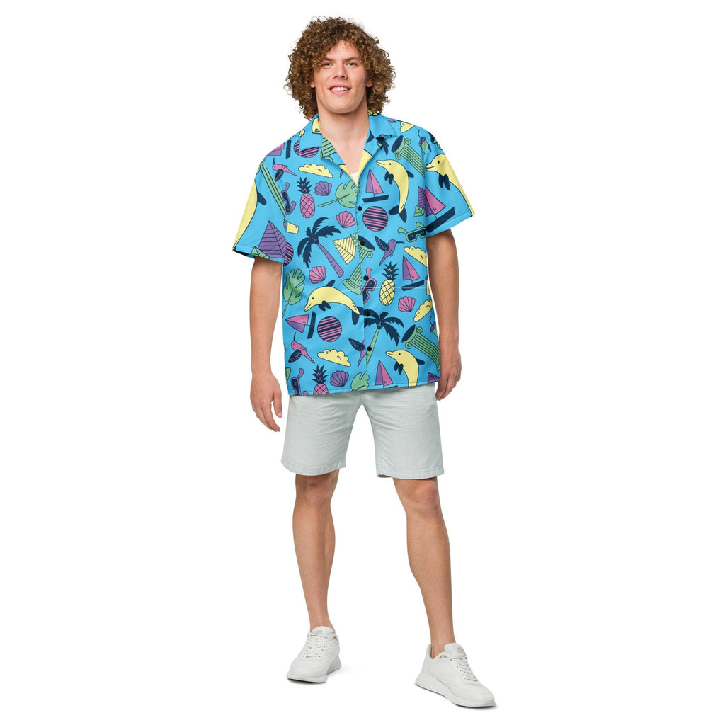 Vibrant Retro Button Shirt for Raves & Festivals