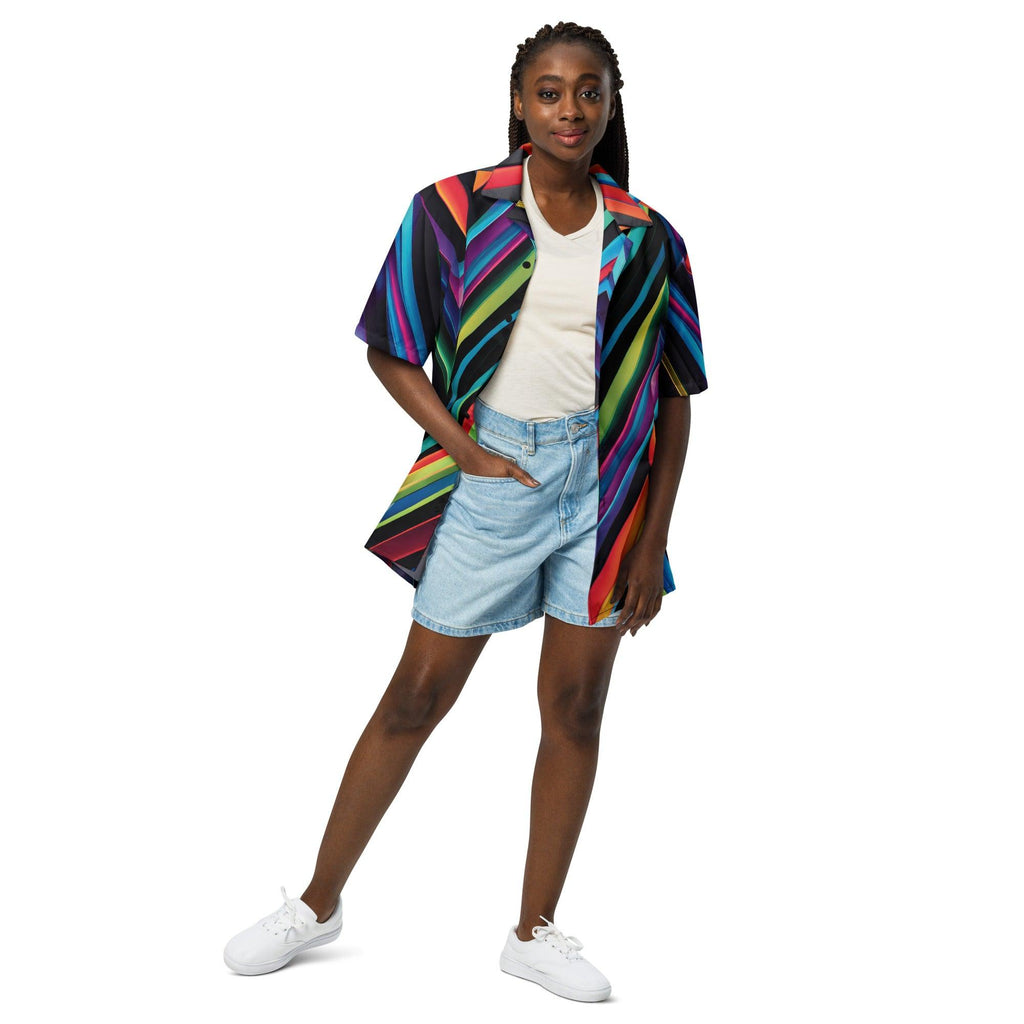 Neon Swirl Button Shirt - Rave Ready Festival Outfit