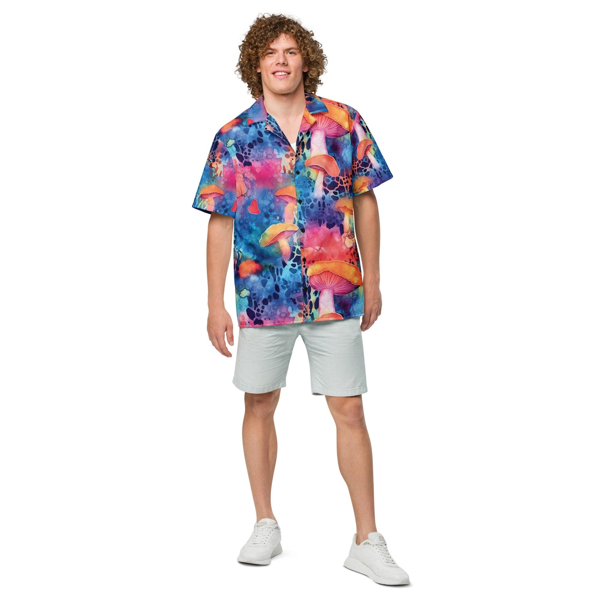 Playful Mushroom Button Shirt for Rave & Festival