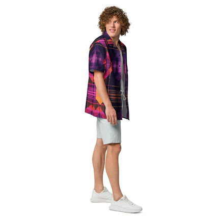 Playful Plaid Button Shirt for Raves & Festivals